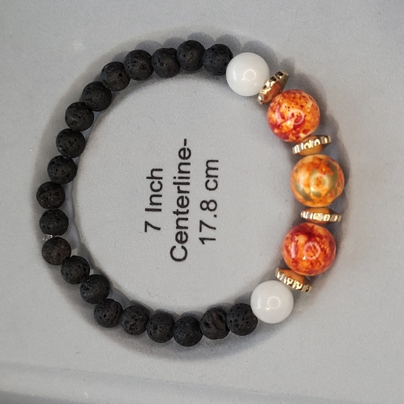 🖤3/$50 Quartz & Ceramic Swirl Handmade Lava Bead Bracelet - Picture 7 of 9